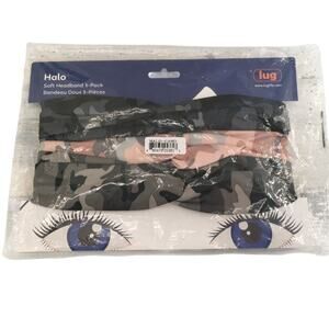 LUG Halo Camo Headbands 3-Pack Twisted Knot Design NEW Athleisure Black Pink